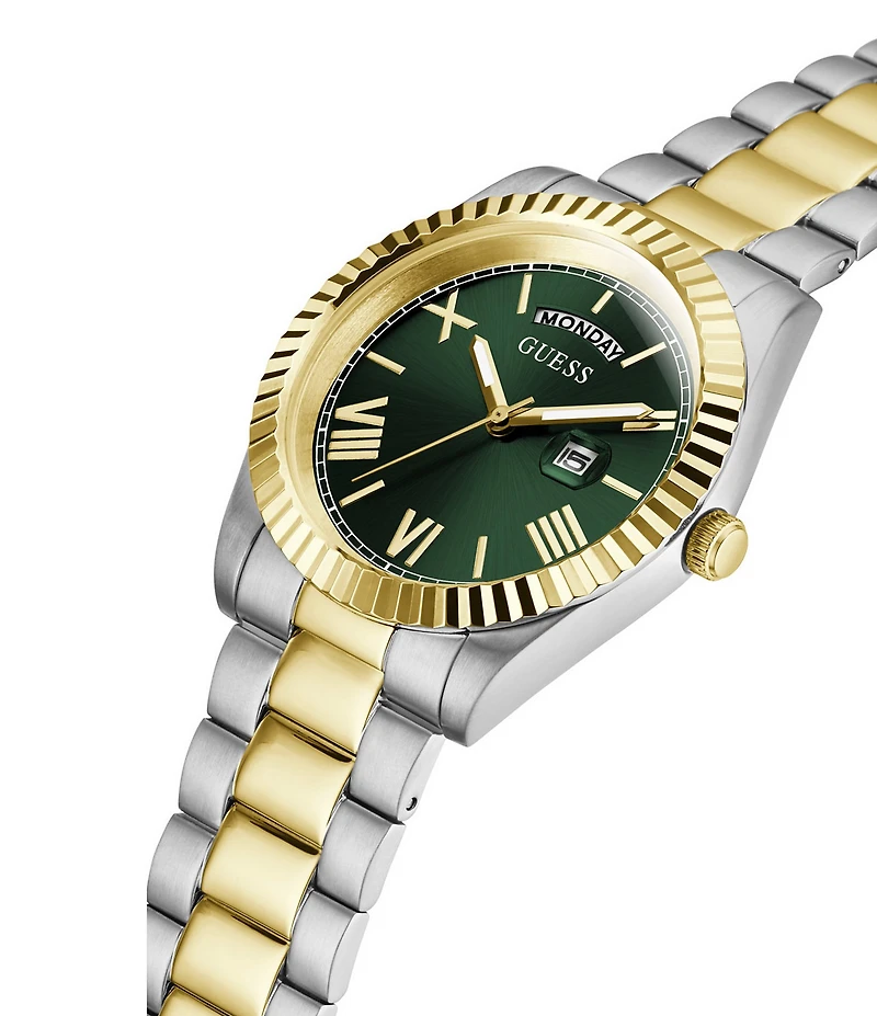 Guess Unisex Conn Mechanical Automatic Two Tone Stainless Steel Bracelet Watch