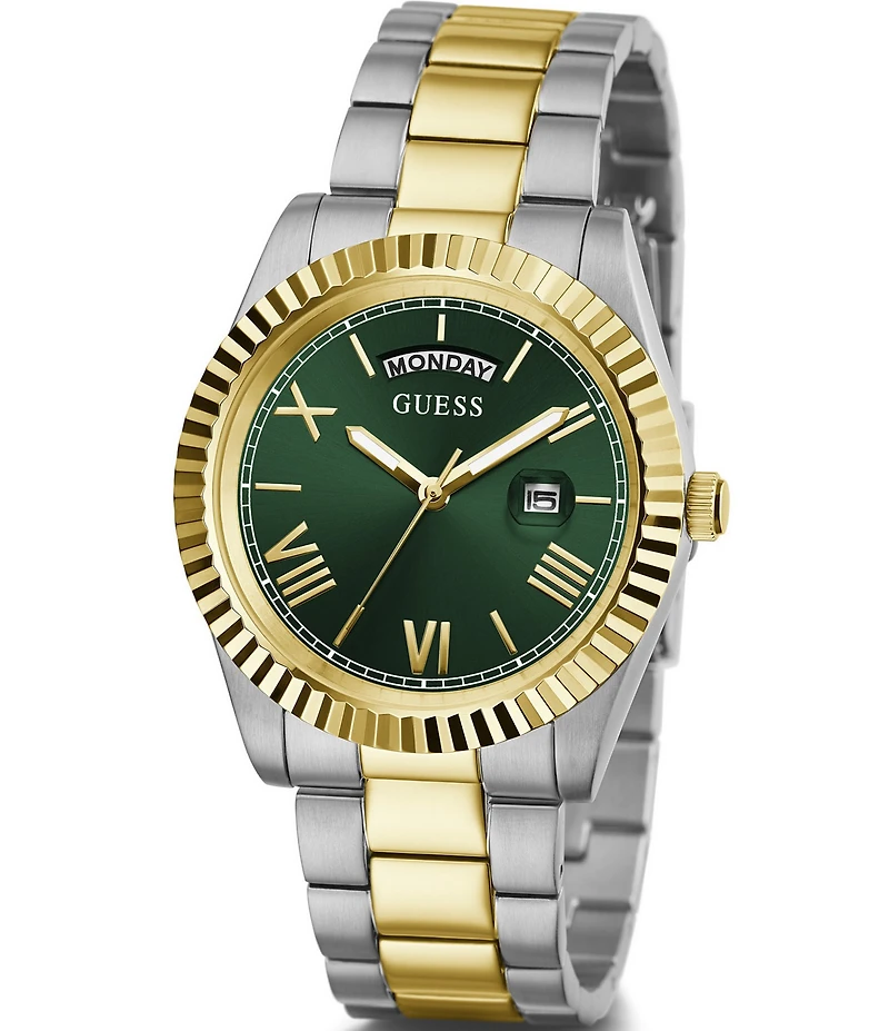 Guess Unisex Conn Mechanical Automatic Two Tone Stainless Steel Bracelet Watch