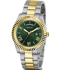 Guess Unisex Conn Mechanical Automatic Two Tone Stainless Steel Bracelet Watch