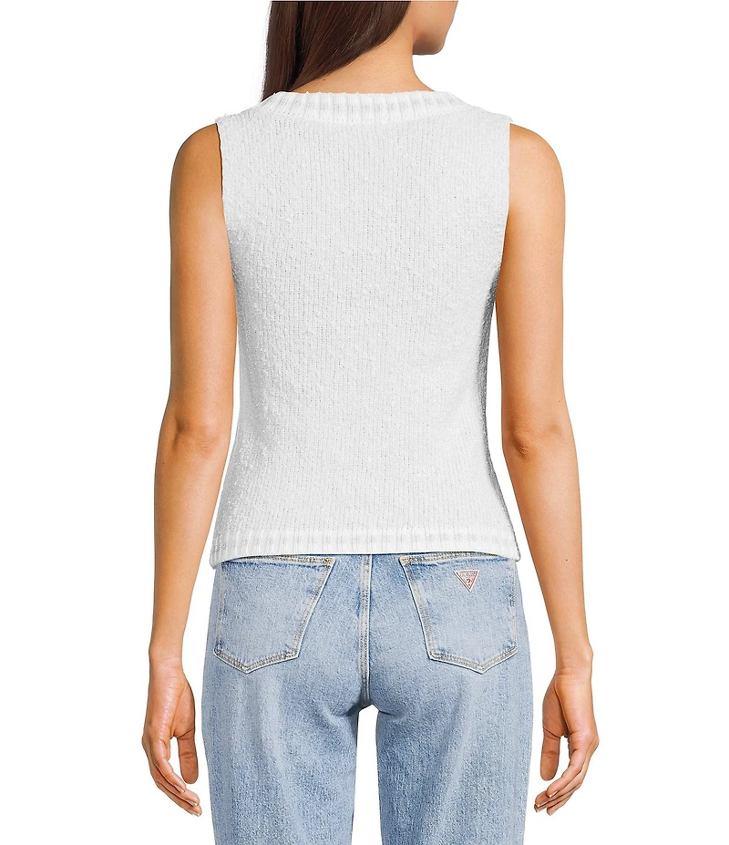 Guess Veronica Sleeveless Boucle Metallic Sweater Knit Tank Top