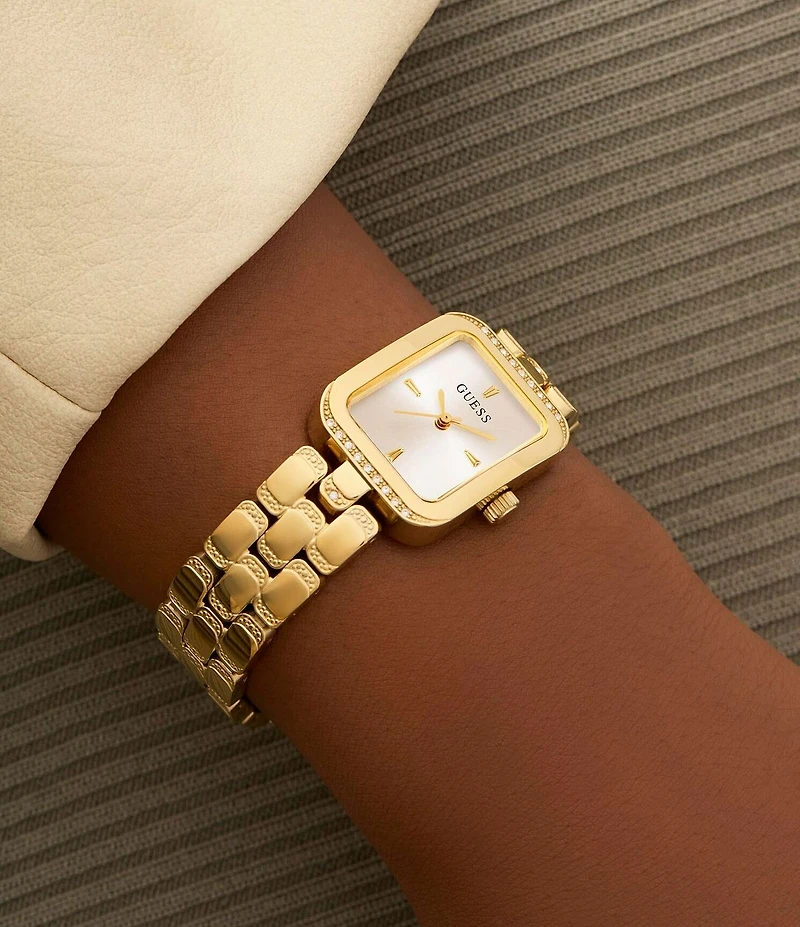 Guess Women's Analog G-Links Stainless Steel Rectangle Bracelet Watch