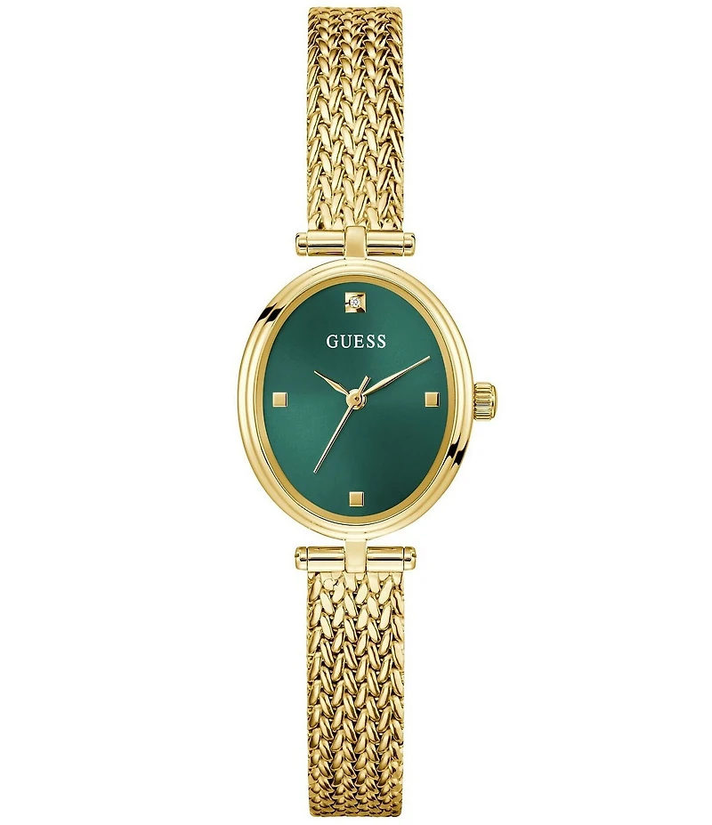 Guess Women's Analog Gold Tone Stainless Steel Mesh Bracelet Watch