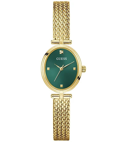 Guess Women's Analog Gold Tone Stainless Steel Mesh Bracelet Watch