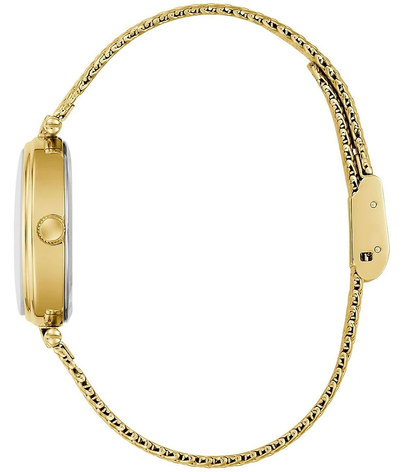 Guess Women's Analog Gold Tone Stainless Steel Mesh Bracelet Watch