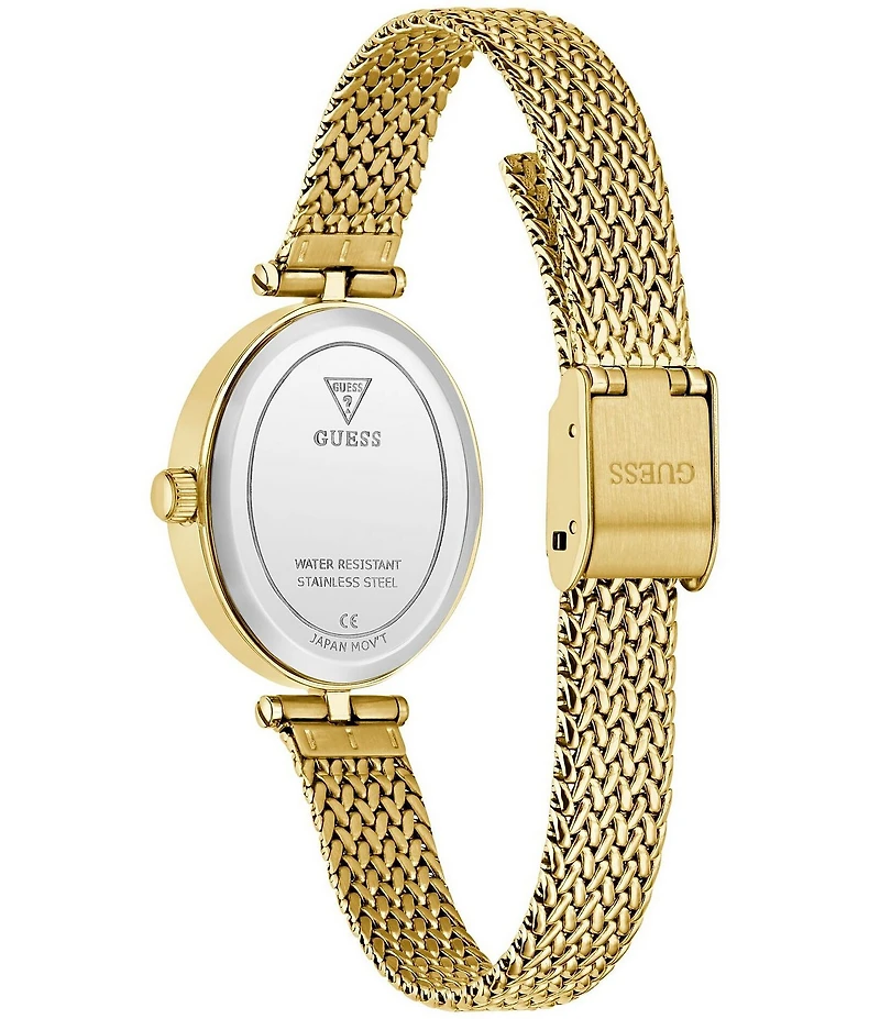 Guess Women's Analog Gold Tone Stainless Steel Mesh Bracelet Watch