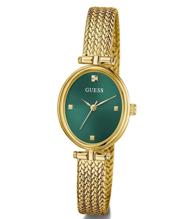 Guess Women's Analog Gold Tone Stainless Steel Mesh Bracelet Watch