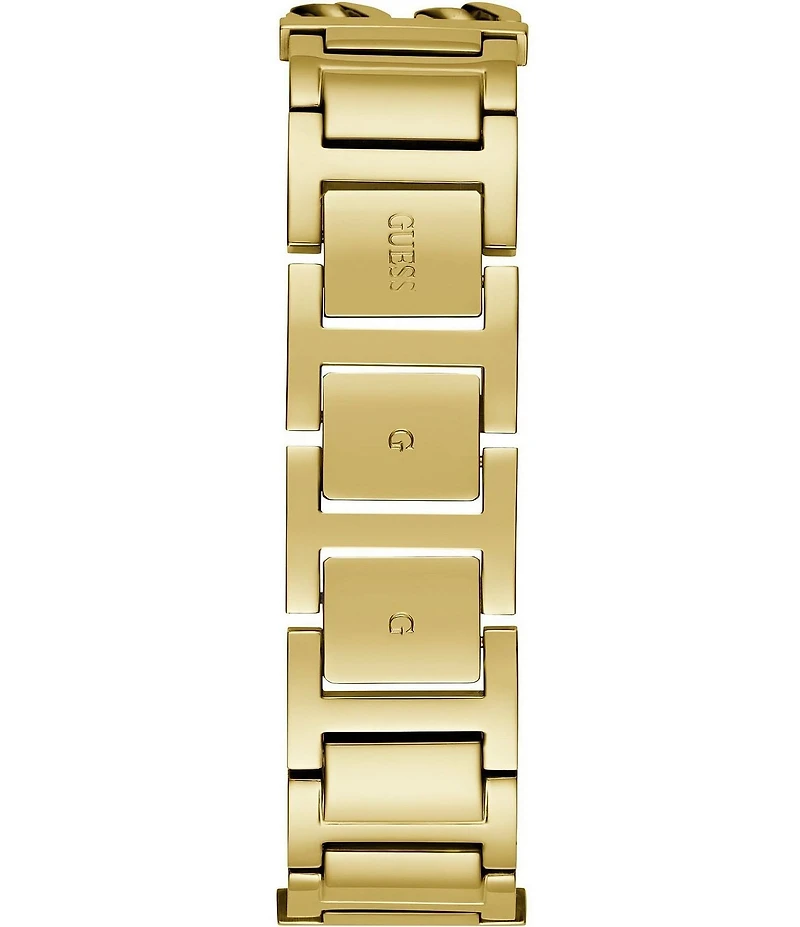 Guess Women's Analog Rectangular Case Gold Tone Stainless Steel Bracelet Watch