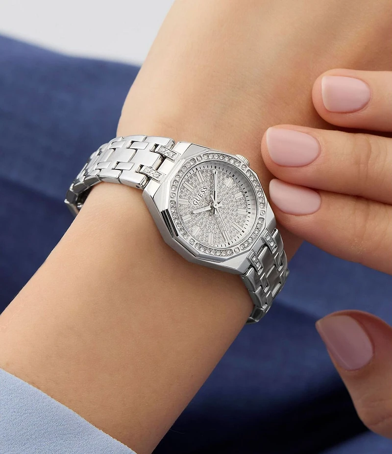 Guess Women's Analog Stainless Steel Mesh Bracelet Watch