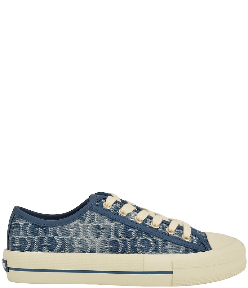 Guess Women's Carey Denim Logo Print Sneakers