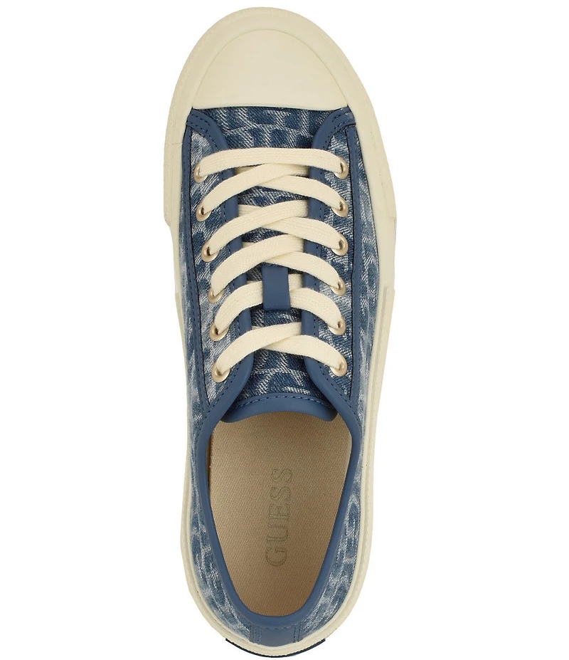 Guess Women's Carey Denim Logo Print Sneakers