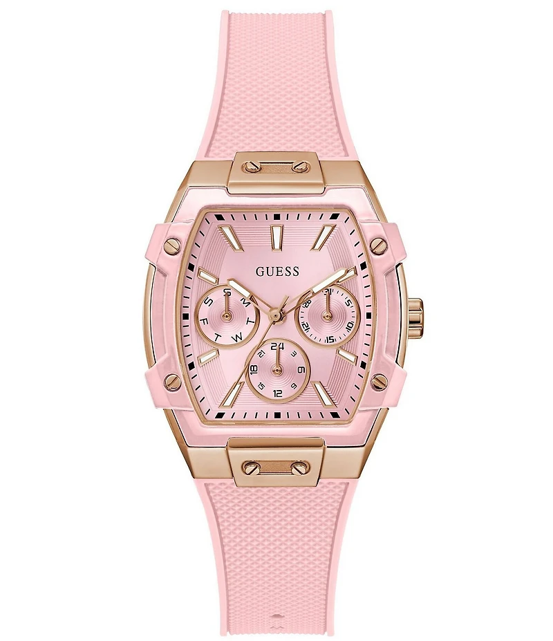 Guess Women's Chronograph Pink Silicone Strap Watch