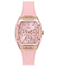 Guess Women's Chronograph Pink Silicone Strap Watch