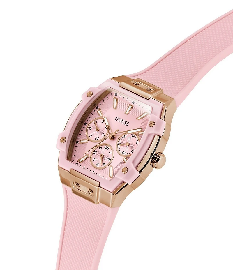 Guess Women's Chronograph Pink Silicone Strap Watch