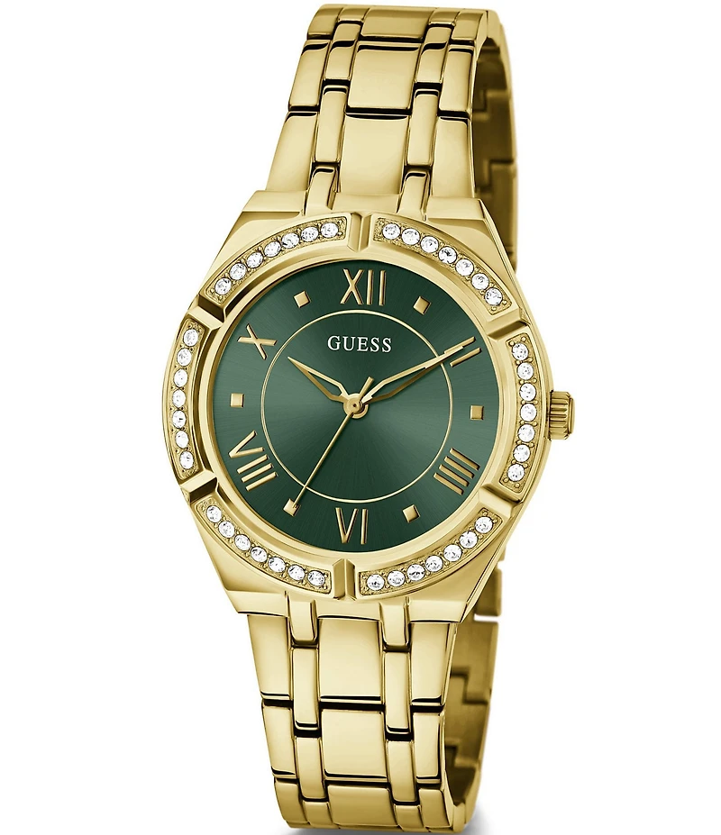 Guess Women's Cosmo Analog Crystal Gold Tone Stainless Steel Bracelet Watch