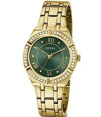 Guess Women's Cosmo Analog Crystal Gold Tone Stainless Steel Bracelet Watch