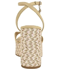 Guess Women's Everly Raffia Espadrille Wedge Sandals
