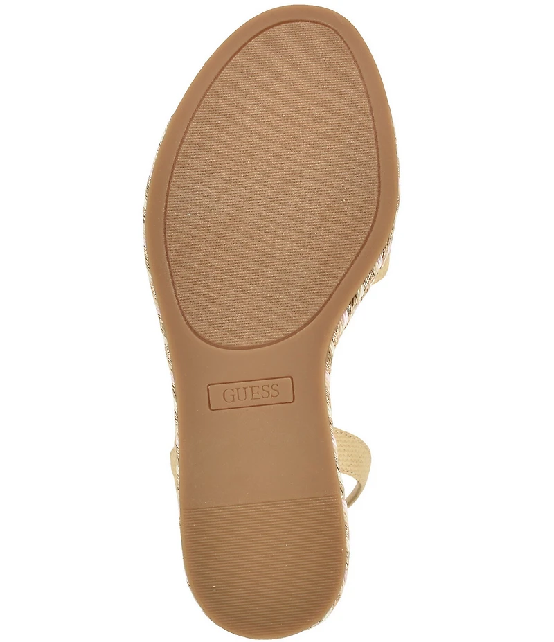 Guess Women's Everly Raffia Espadrille Wedge Sandals