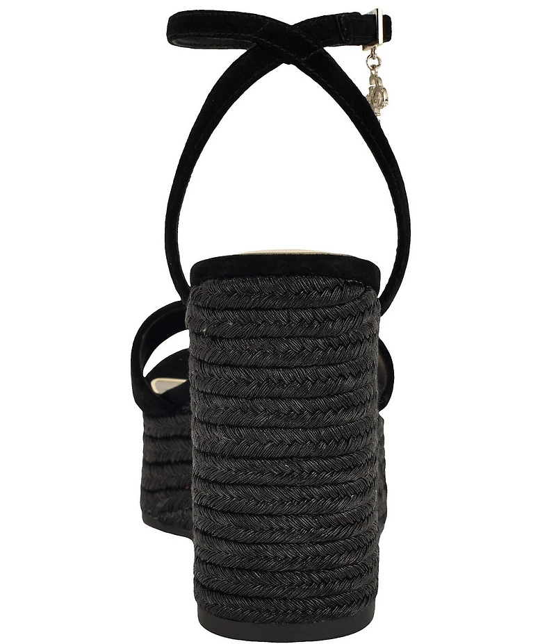 Guess Women's Everly Suede Espadrille Wedge Sandals