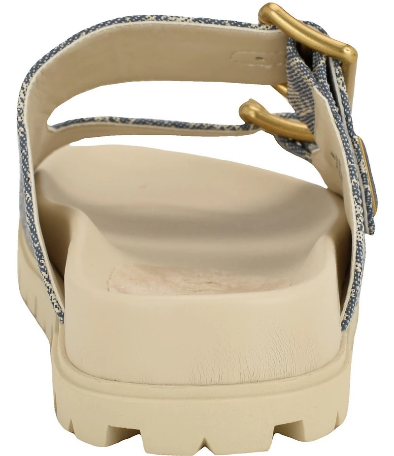 Guess Women's Fasten Signature Logo Banded Buckle Slide Sandals