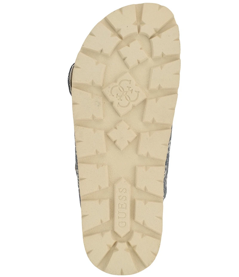 Guess Women's Fasten Signature Logo Banded Buckle Slide Sandals