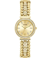 Guess Women's Glitz Quartz Analog Gold Stainless Steel Bracelet Watch