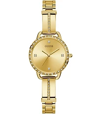 Guess Women's Gold-Tone Crystal Analog Watch