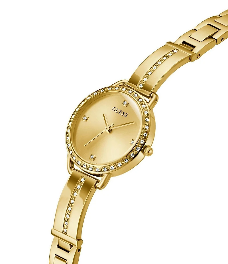 Guess Women's Gold-Tone Crystal Analog Watch