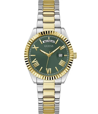 Guess Unisex Luna Mechanical Automatic Two Tone Stainless Steel Bracelet Watch