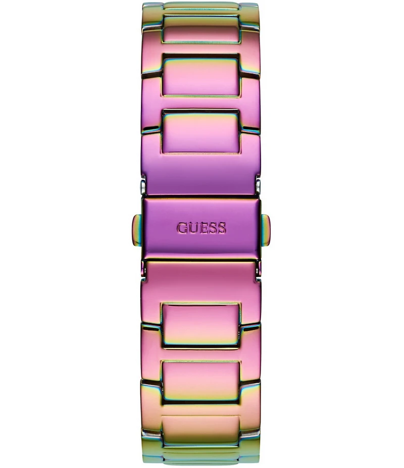 Guess Women's Purple Glitz Stainless Steel Multi-Function Watch