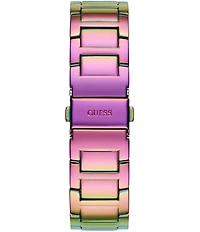 Guess Women's Purple Glitz Stainless Steel Multi-Function Watch