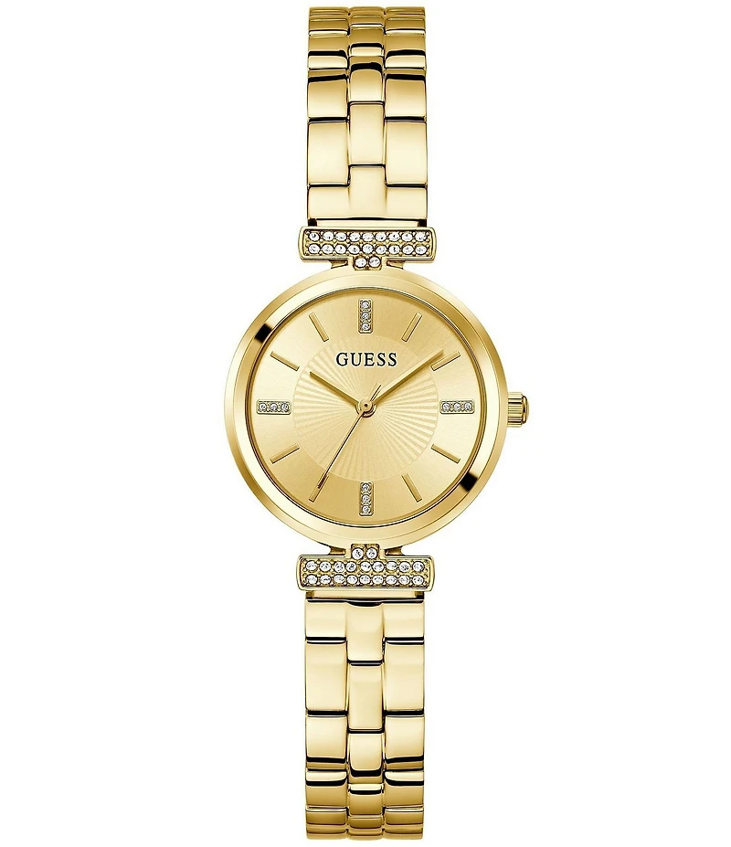 Guess Women's Quartz Analog Gold Tone Round Stainless Steel Bracelet Watch