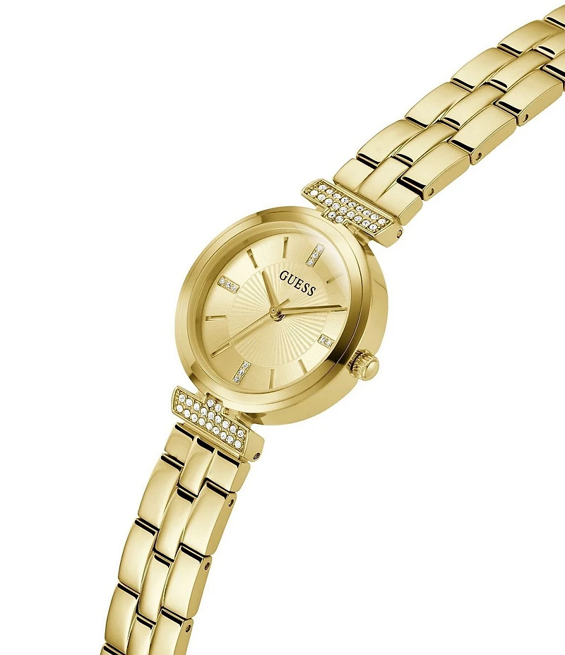 Guess Women's Quartz Analog Gold Tone Round Stainless Steel Bracelet Watch