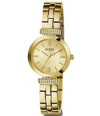 Guess Women's Quartz Analog Gold Tone Round Stainless Steel Bracelet Watch