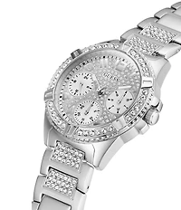 Guess Women's Rhinestone Silver-Tone Multifunction Watch