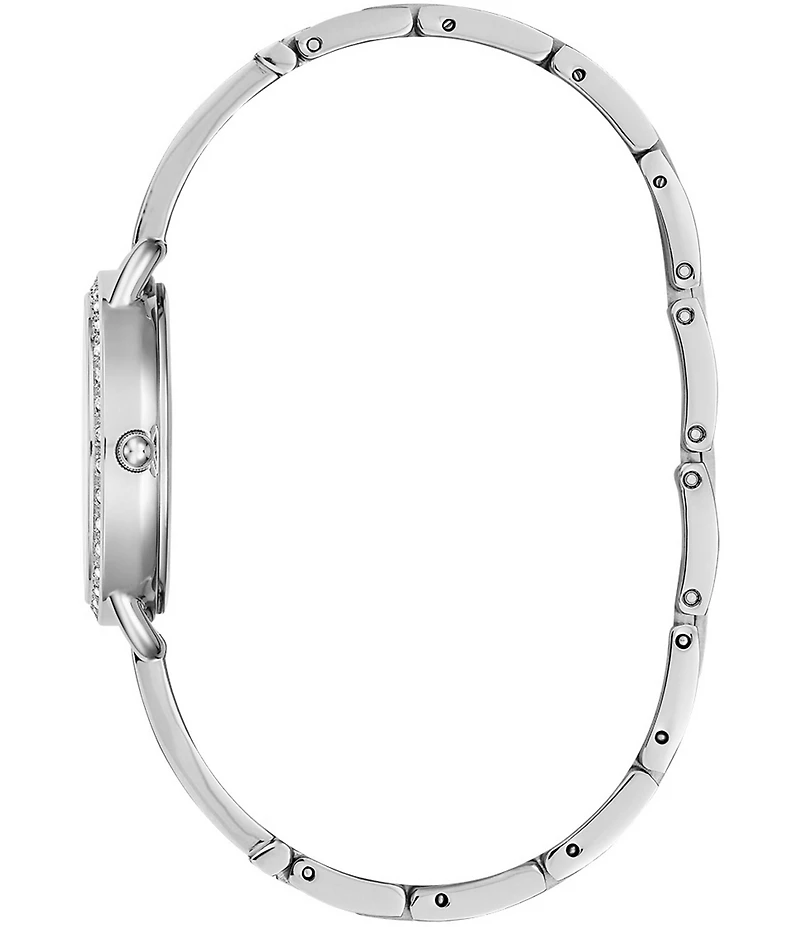 Guess Women's Silver-Tone Crystal Analog Watch