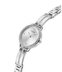 Guess Women's Silver-Tone Crystal Analog Watch