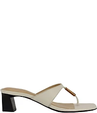Guess Yaiza Leather Square Toe Thong Sandals
