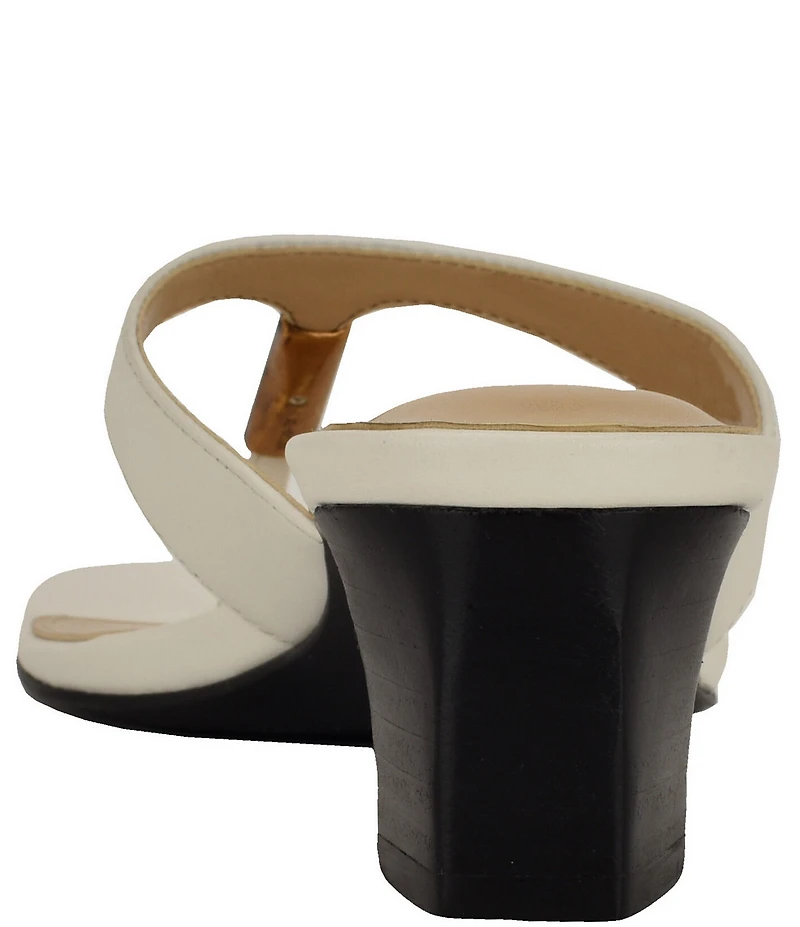 Guess Yaiza Leather Square Toe Thong Sandals