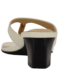 Guess Yaiza Leather Square Toe Thong Sandals