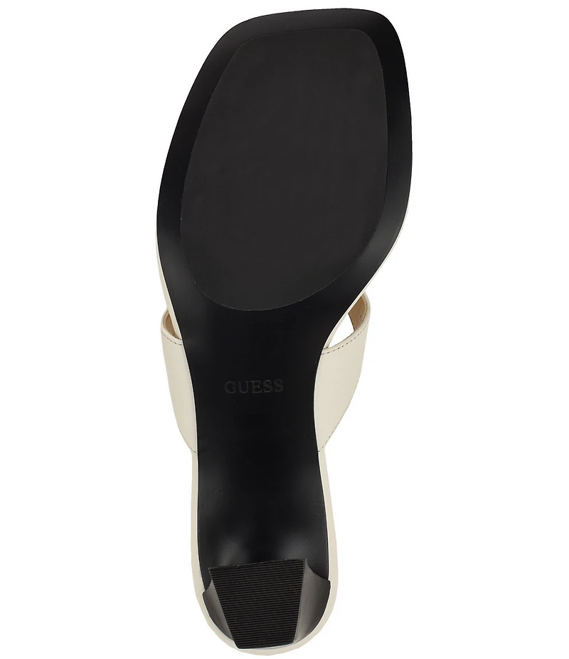 Guess Yaiza Leather Square Toe Thong Sandals