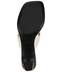 Guess Yaiza Leather Square Toe Thong Sandals