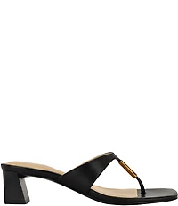 Guess Yaiza Leather Square Toe Thong Sandals