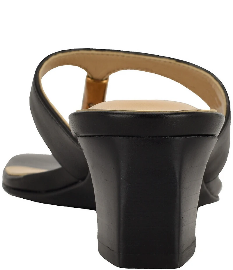 Guess Yaiza Leather Square Toe Thong Sandals