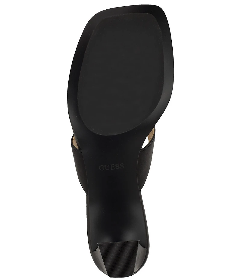 Guess Yaiza Leather Square Toe Thong Sandals