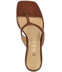 Guess Yaiza Leather Square Toe Thong Sandals