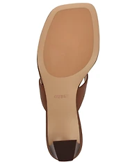 Guess Yaiza Leather Square Toe Thong Sandals