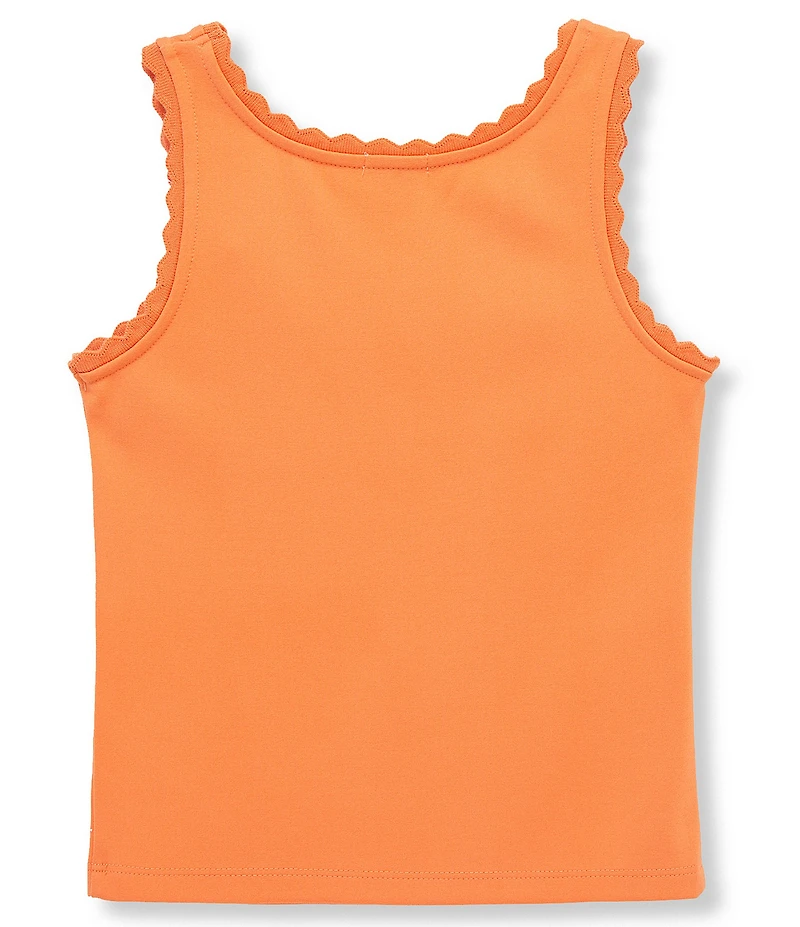 Habitual Big Girls Sleeveless Scalloped-Edge Tank Top