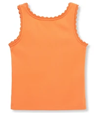 Habitual Big Girls Sleeveless Scalloped-Edge Tank Top