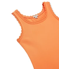 Habitual Big Girls Sleeveless Scalloped-Edge Tank Top
