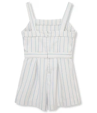 Habitual Big Girls Sleeveless Strappy Striped Romper